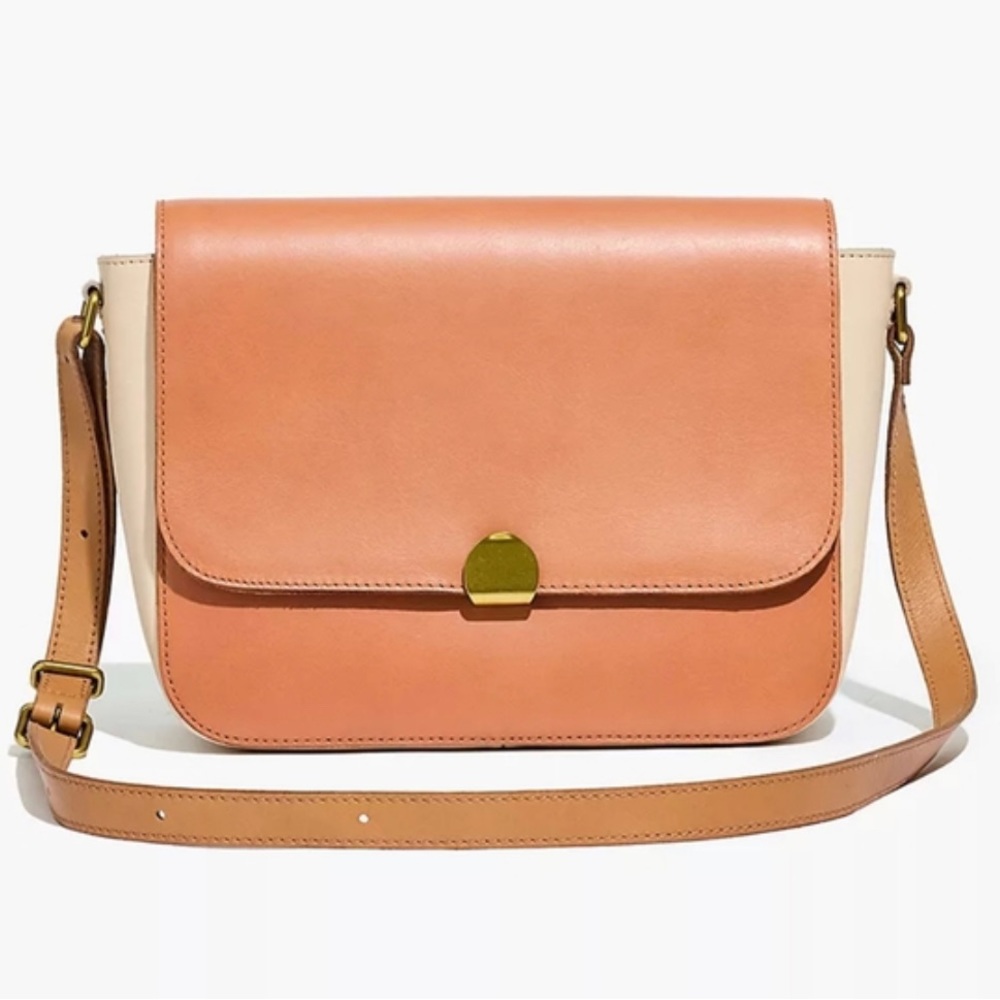 Madewell The Abroad Shoulder Bag: Colorblock Edition GUC brown purse rare